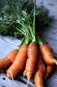 Orange carrot roots